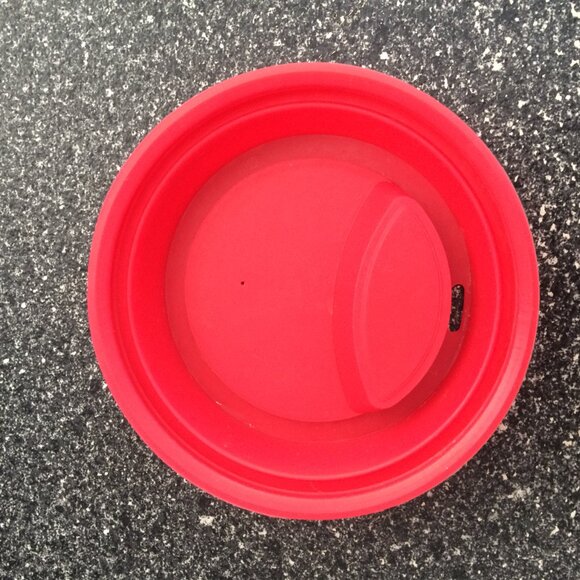 London UK Travel Mug Tumbler White Red Blue City Print Silicon Lid Porcelain - Picture 6 of 8